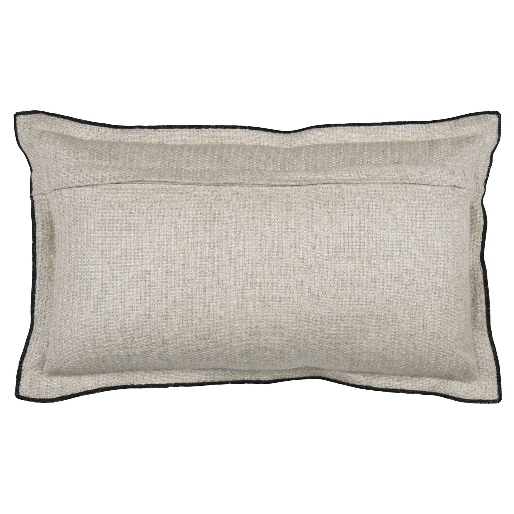 Coussin  poly-lin volant plat feston noir — vue 5