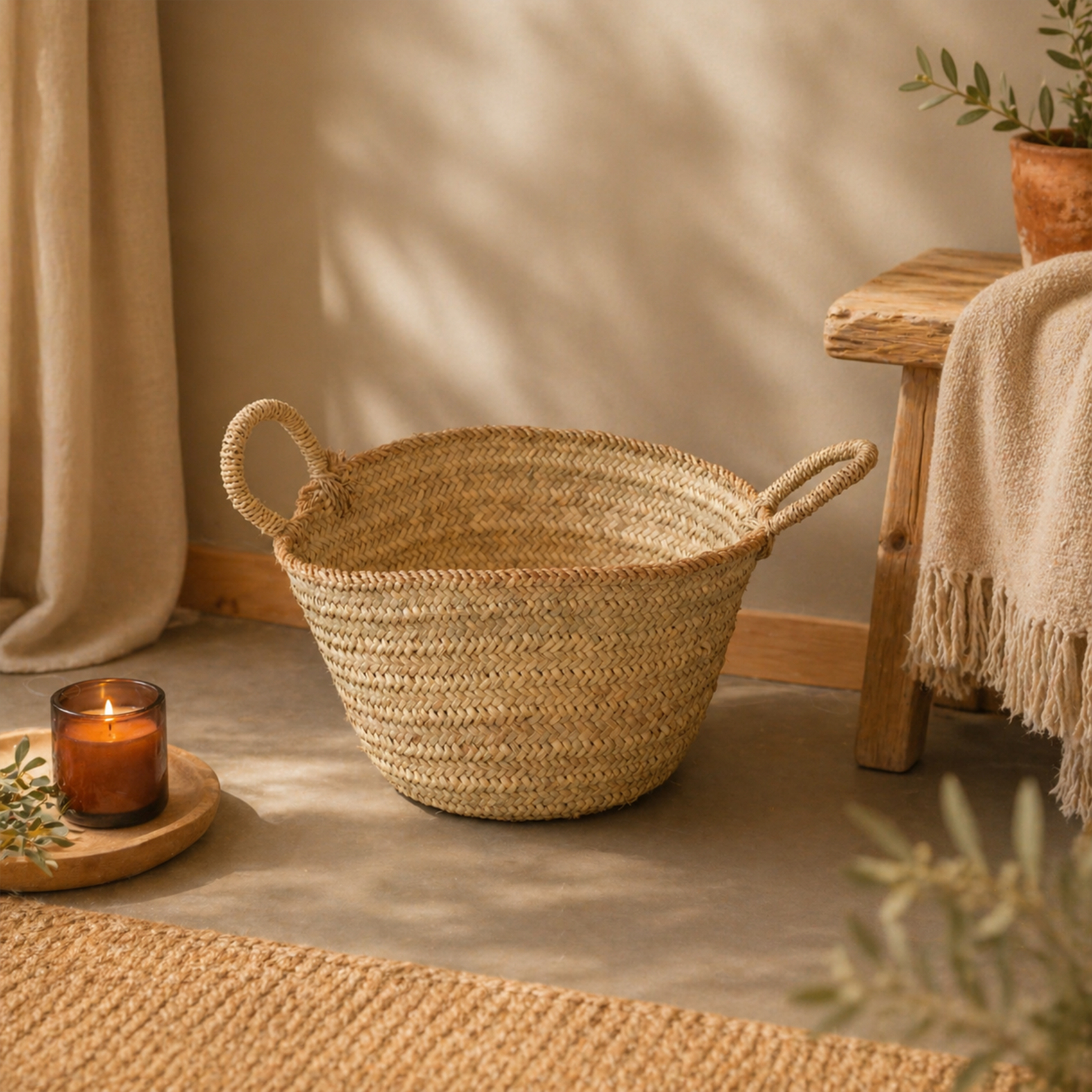 Panier bûche anse bord jute XL — vue 4