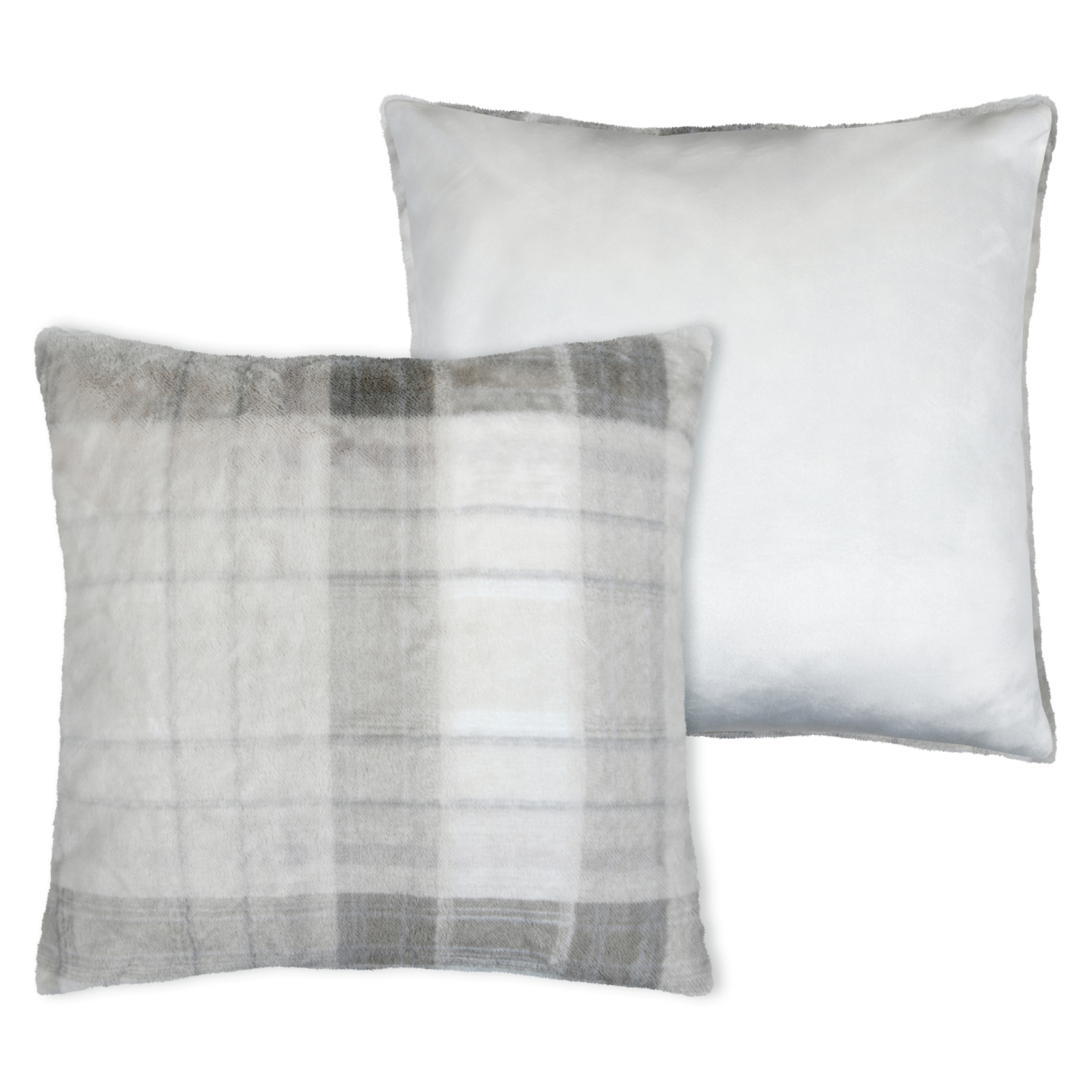 Coussin à carreaux écossais en imitation fourrure — vue 6