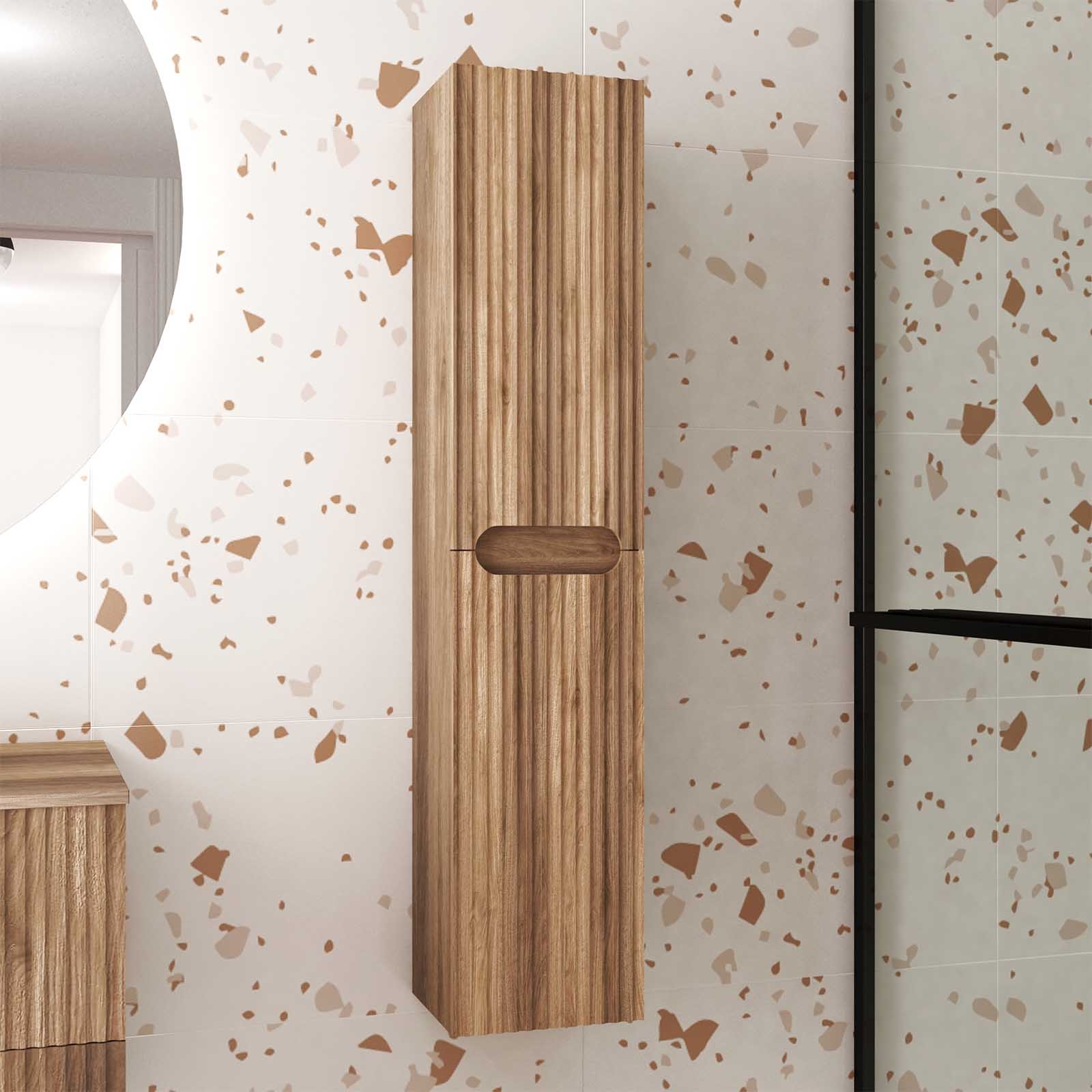 Colonne de salle de bains suspendue texturée et 2 portes — vue 6