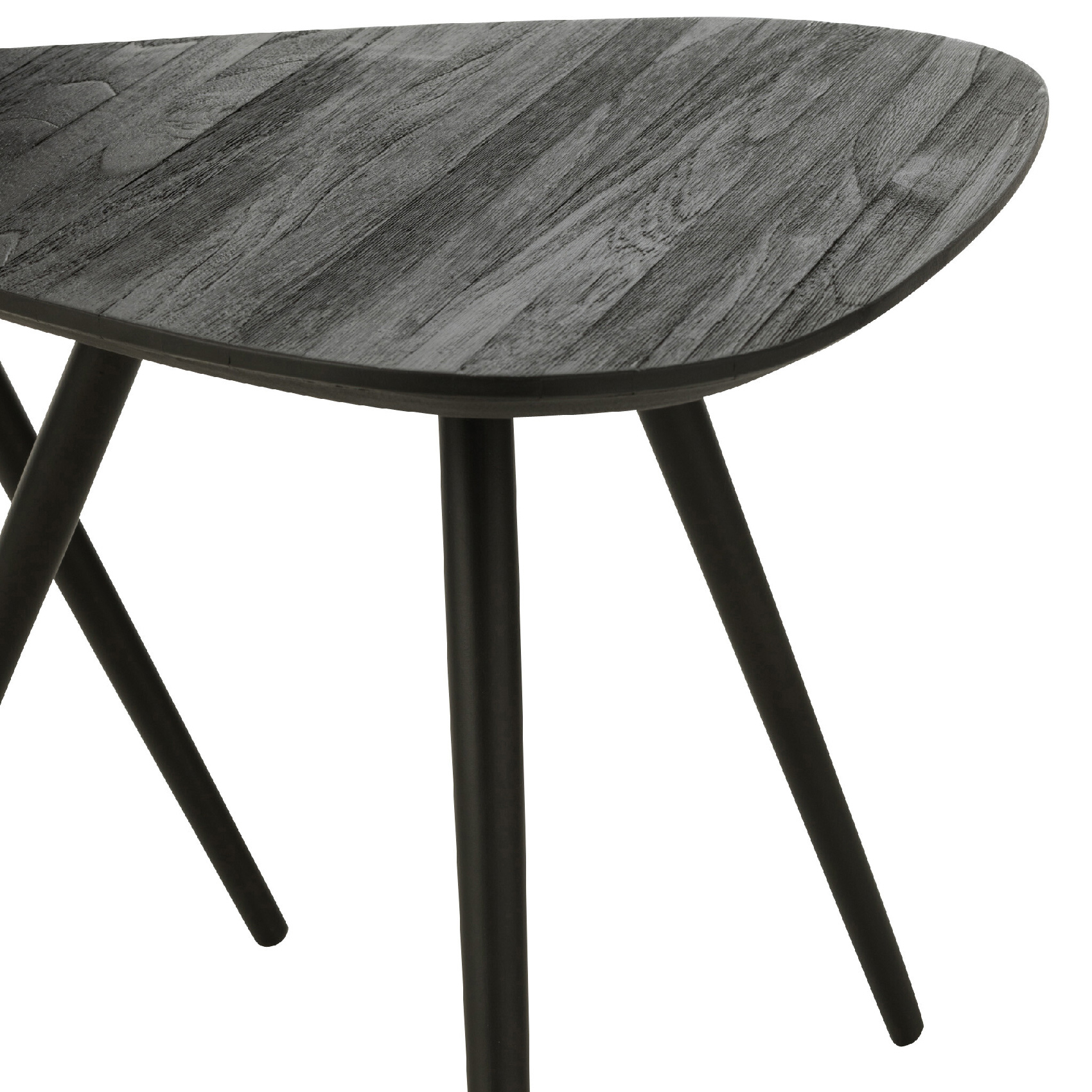 Lot de 2 tables triangulaires en teck recyclé — vue 3