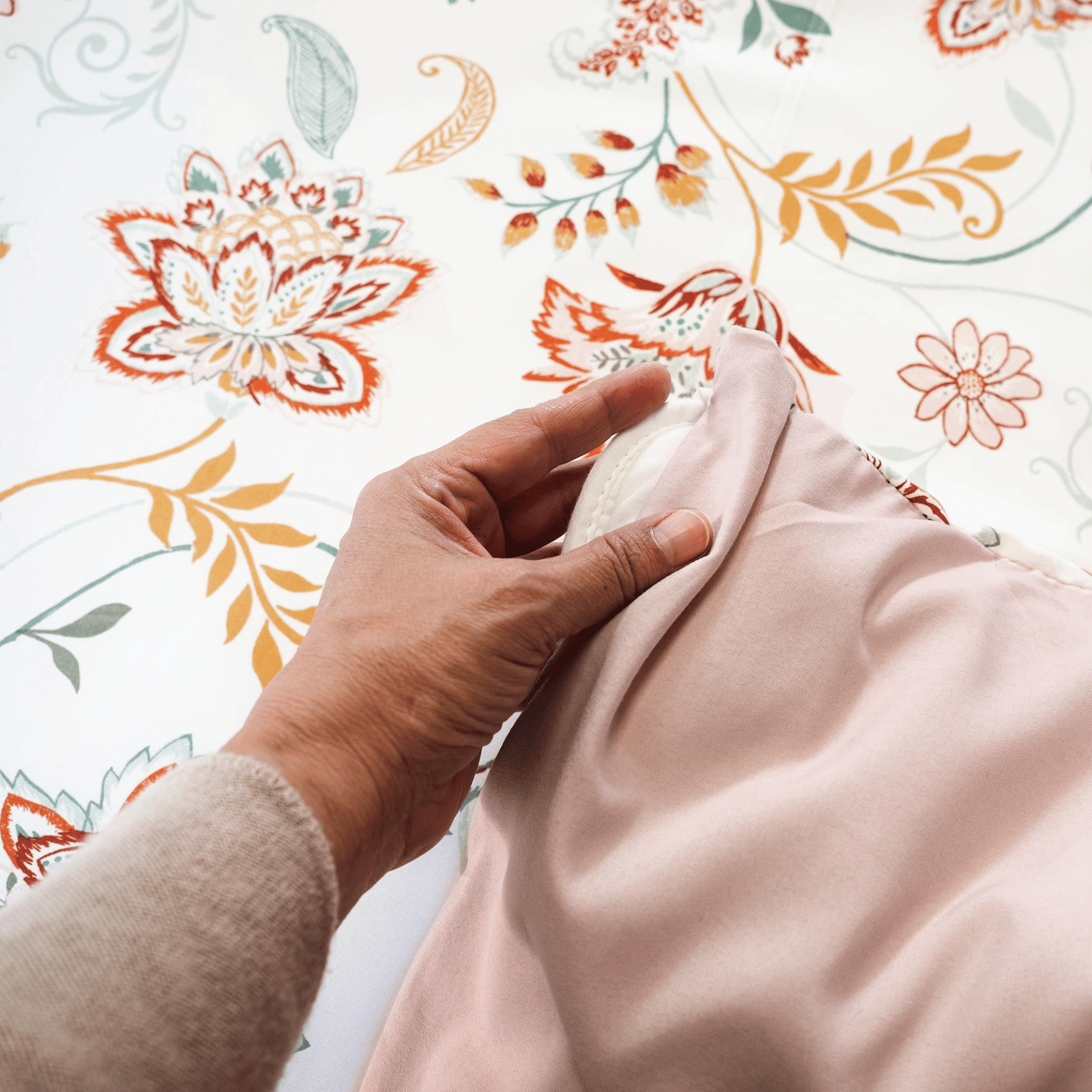 Parure de lit 3 pièces à fleurs réversible — vue 4