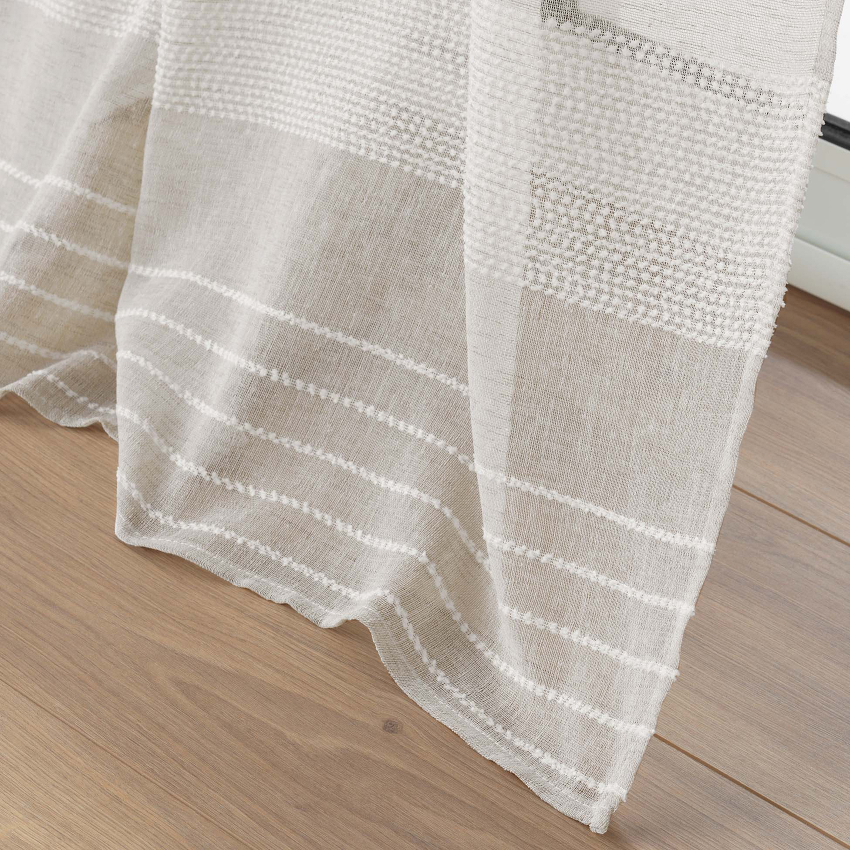 Voilage rayures horizontale seffet lin — vue 4