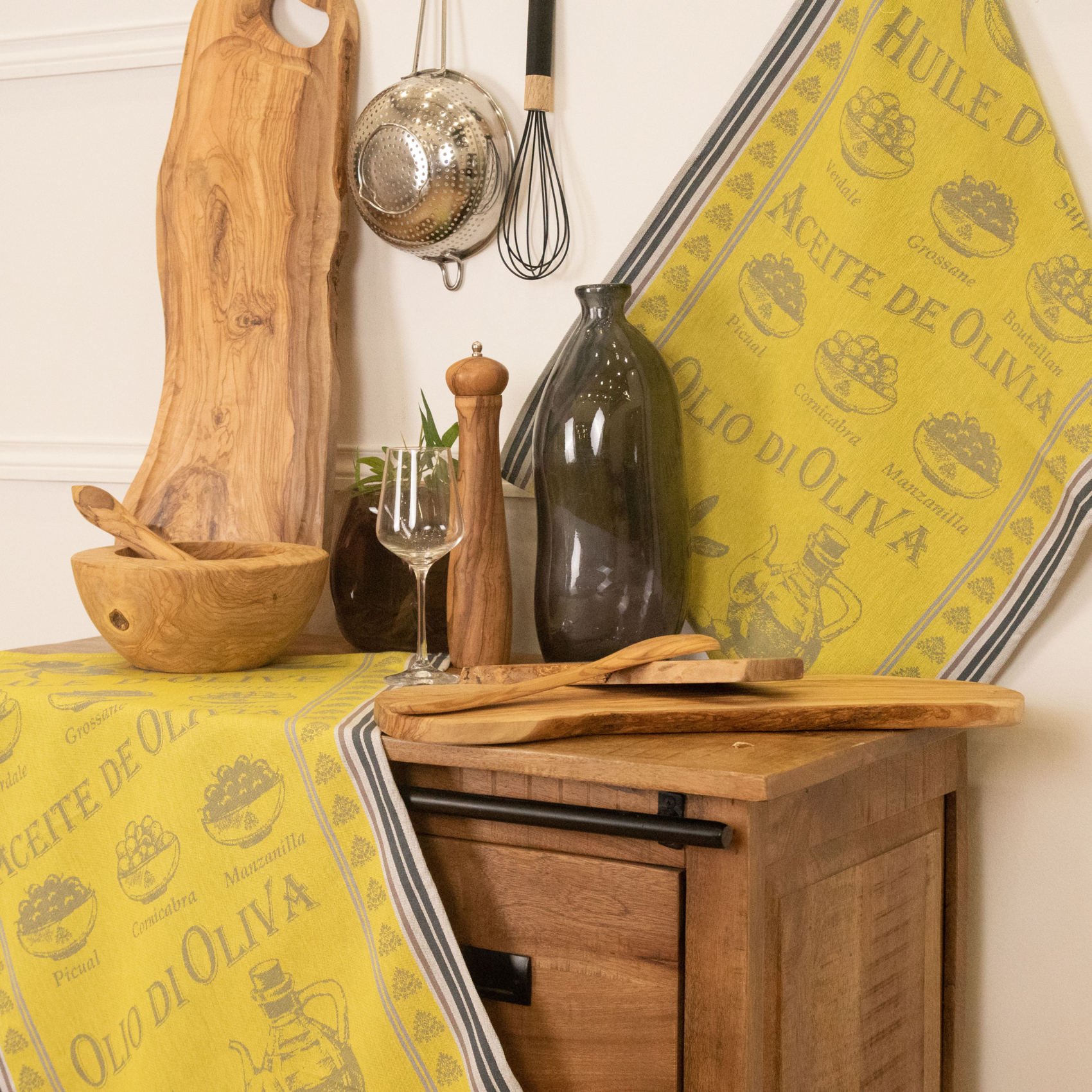 Torchon en coton huile d’olive — vue 3