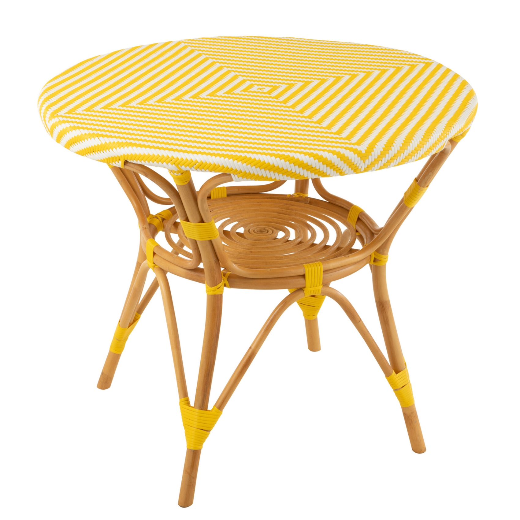 Table de jardin en rotin et bambou tressé