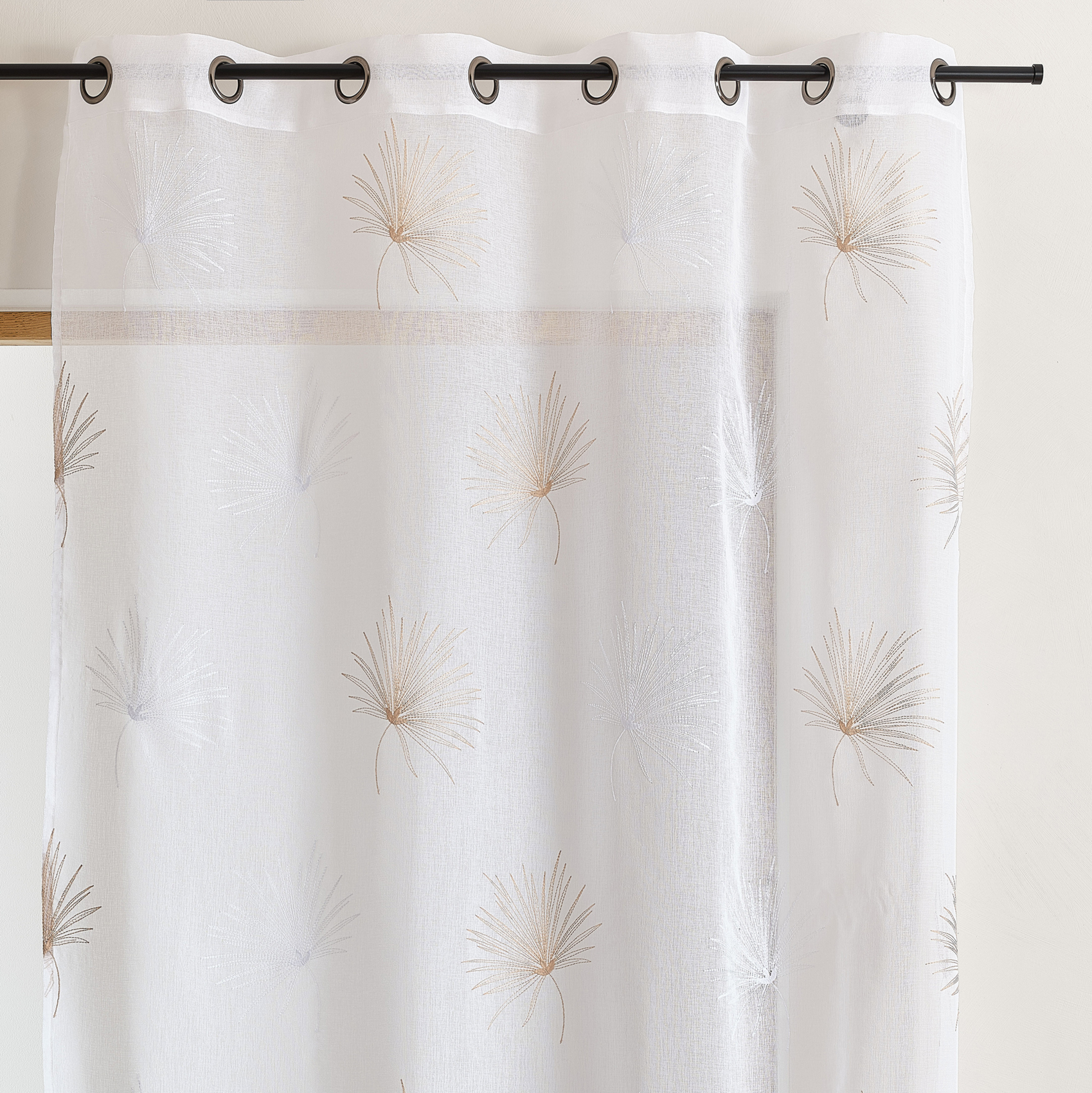 Voilage tamisant broderie palme — vue 6