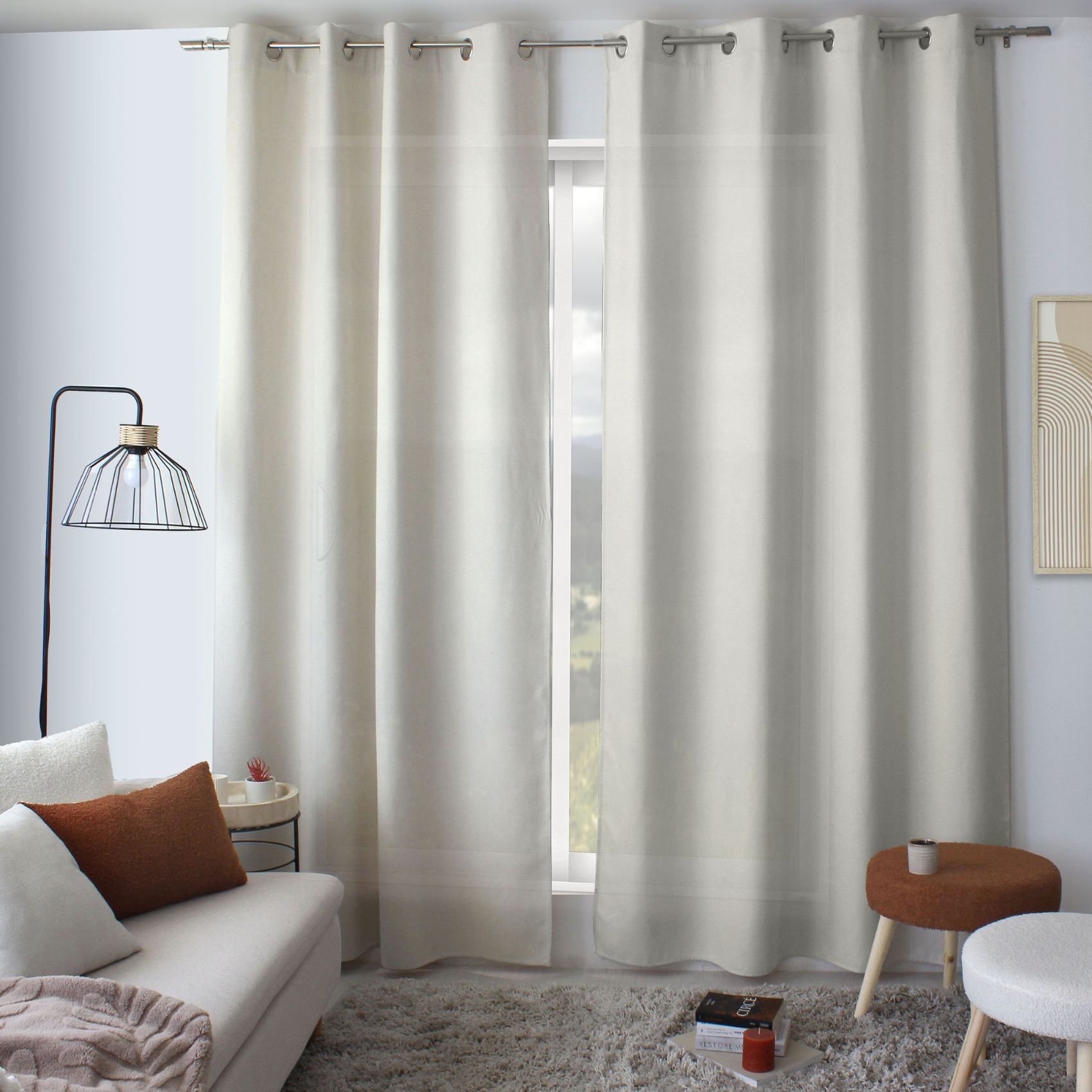 Rideau à oeillets en velours chenillé — vue 3