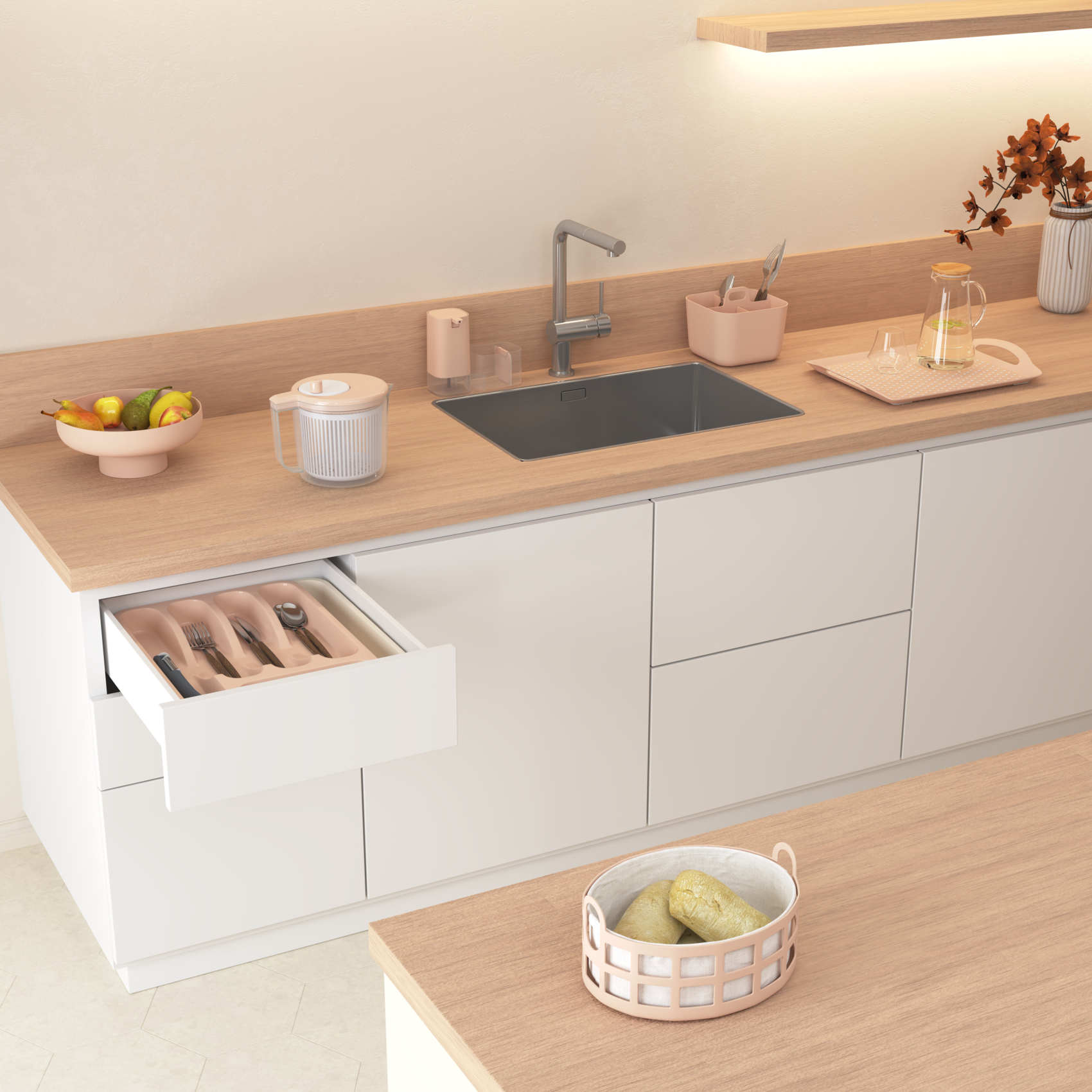 Egouttoir à vaisselle extensible avec porte-couverts — vue 6