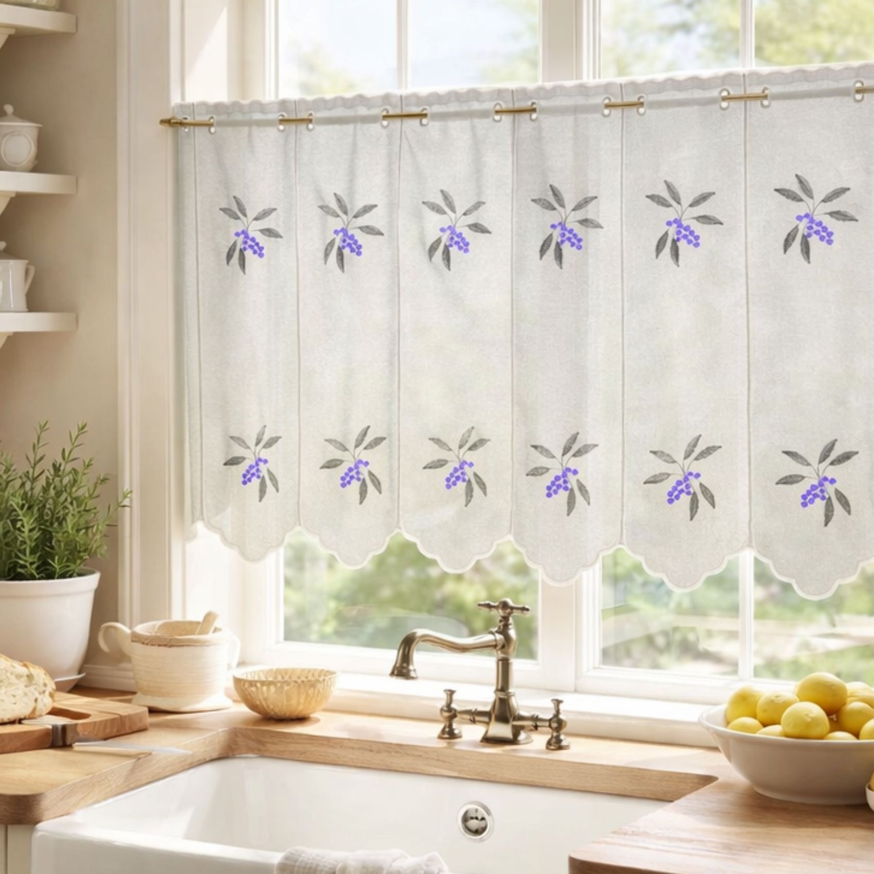 Brise bise brodé baie colorée