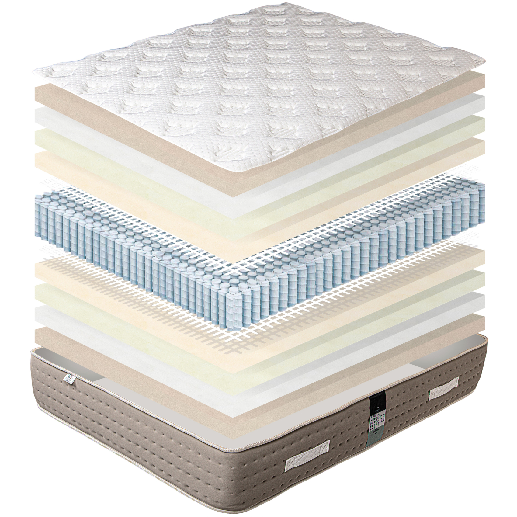 Ensemble matelas ferme avec ressorts ensachés 26 cm et sommier tapissier  gris — vue 6
