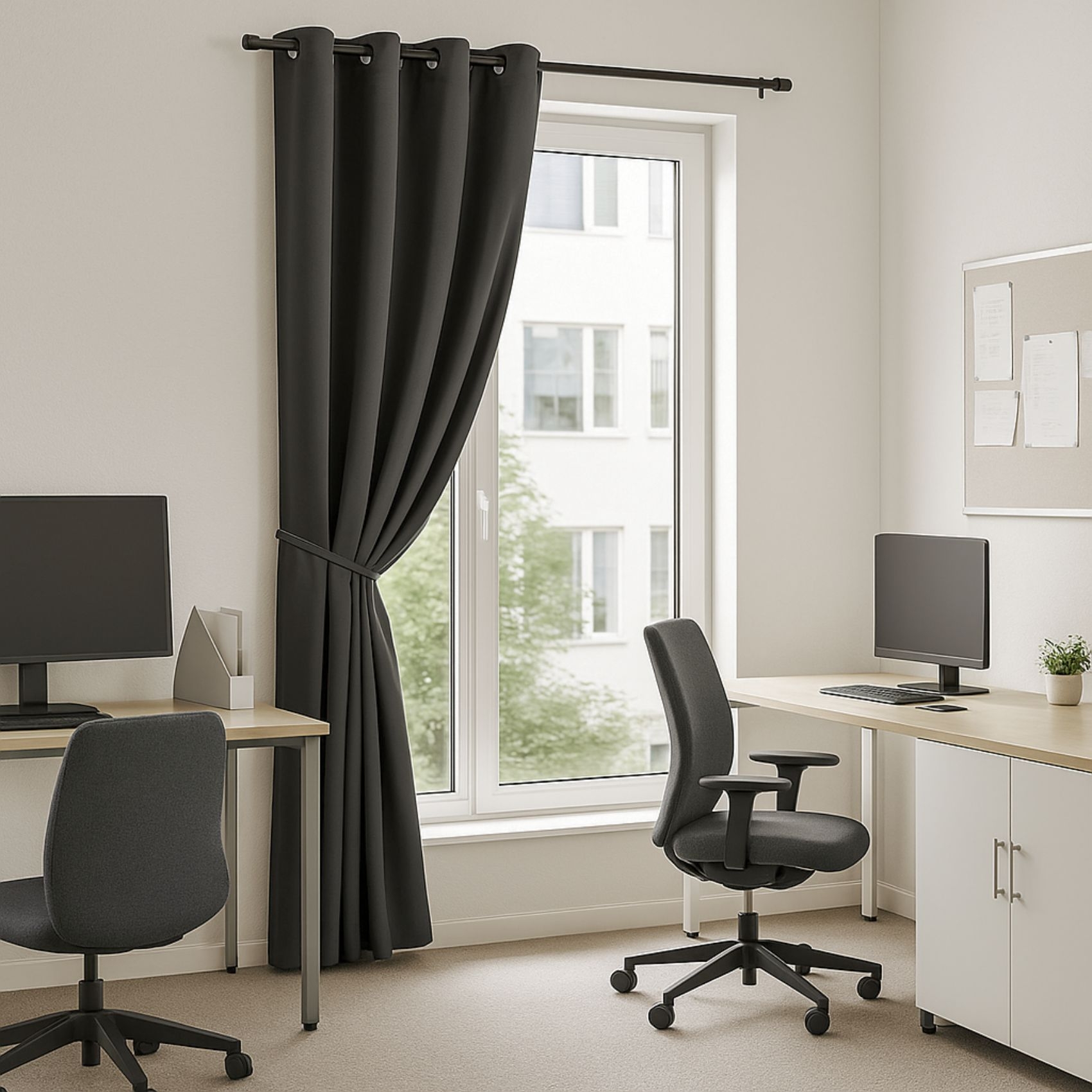 Rideau 100% Occultant Ignifugé M1 Non Feu Gris — vue 5