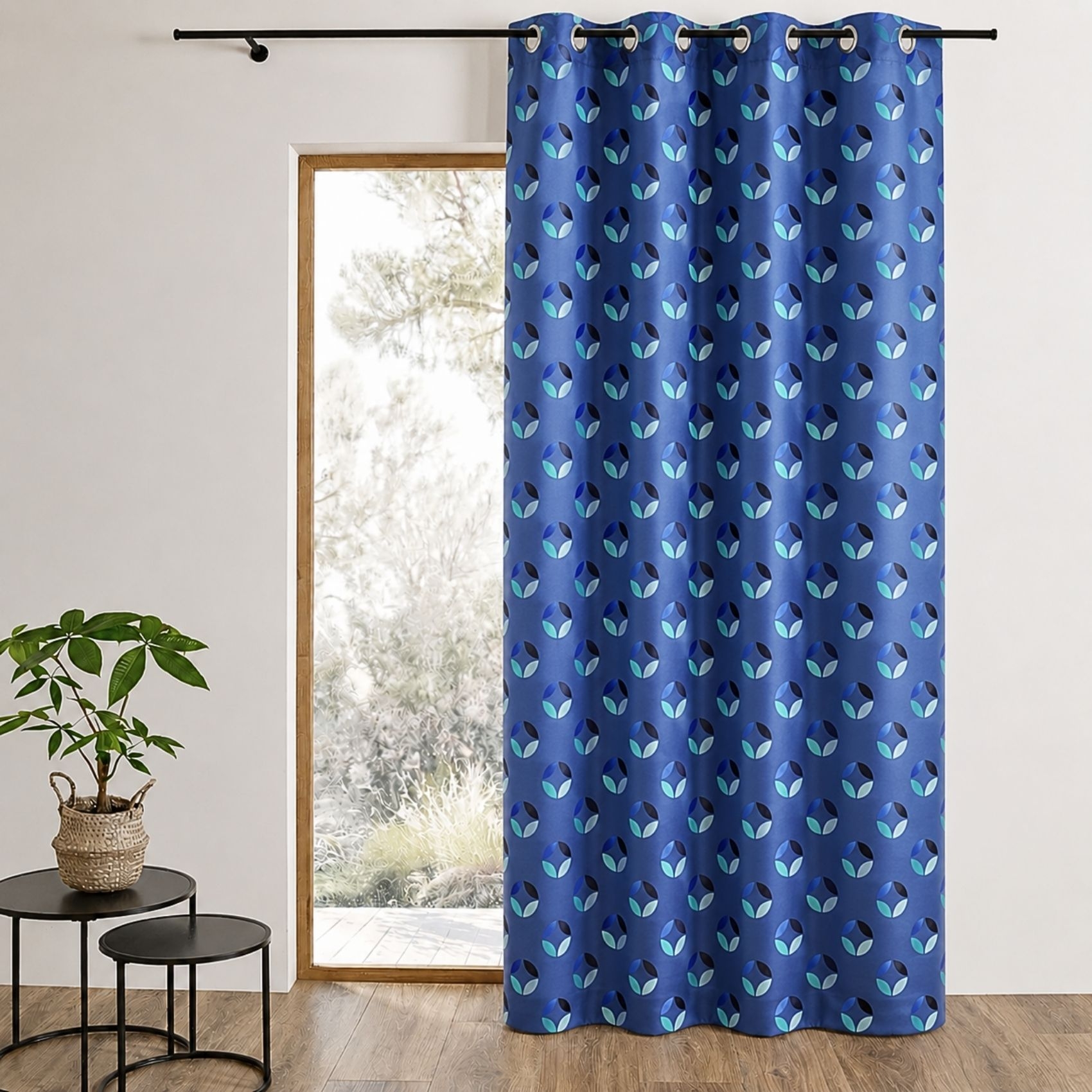 Rideau en jacquard à imprimés rosace