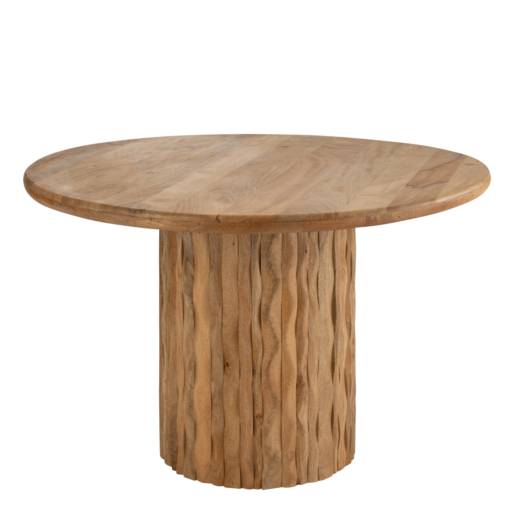 Table à manger ronde en bois sculpté