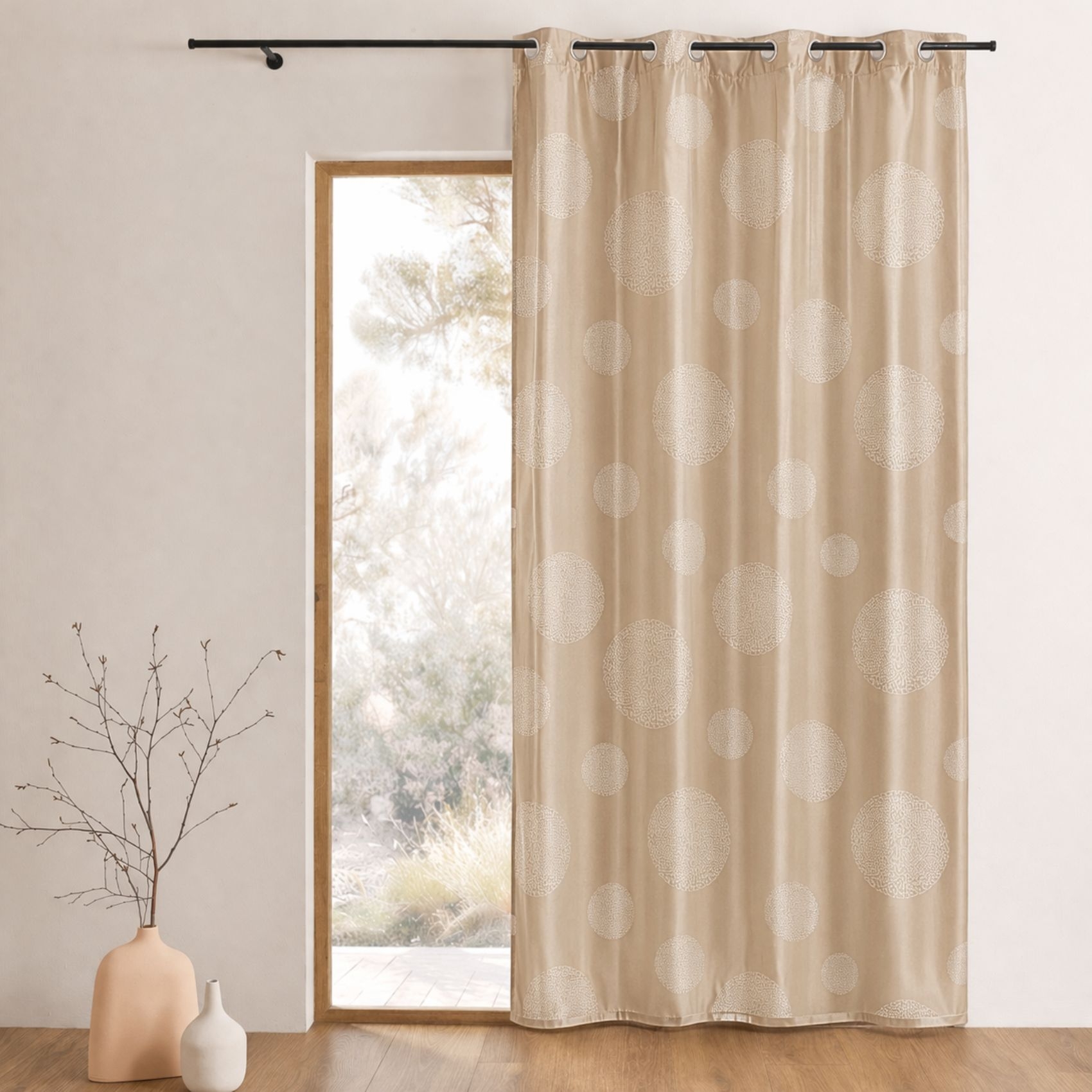 Rideau ameublement en Taffetas imprimé Argent — vue 5