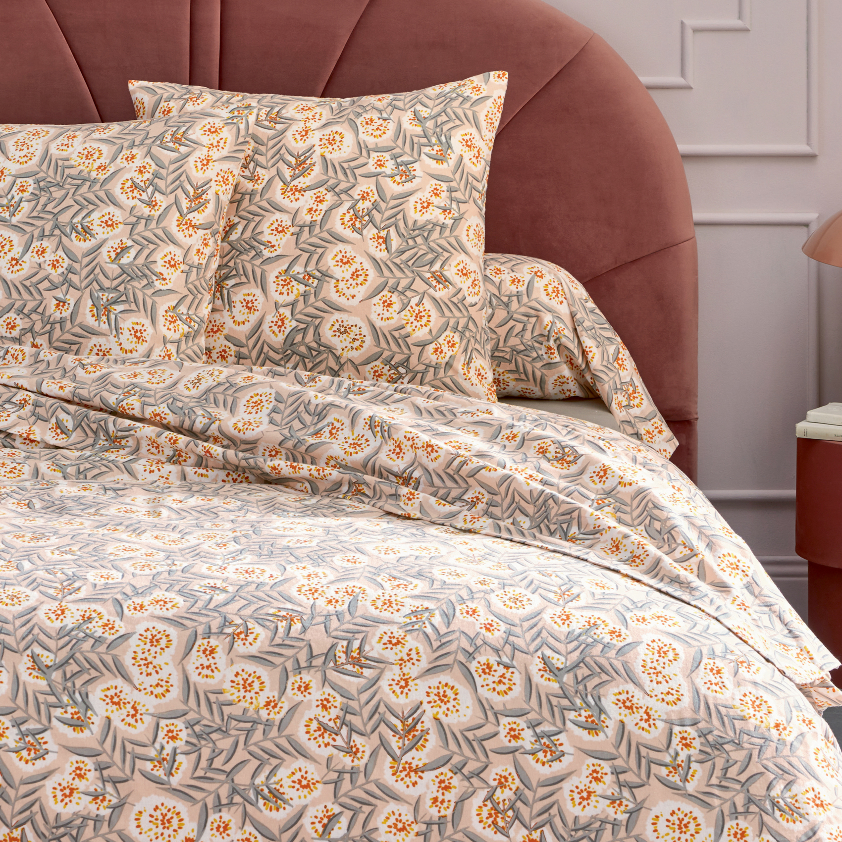 Parure de lit 3 pièces flanelle feuillage housse + taies — vue 4