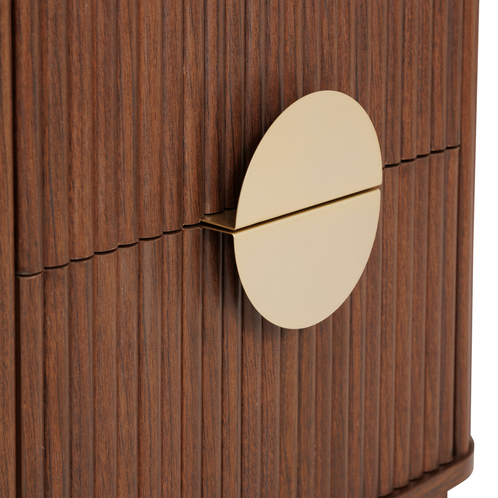 Table de chevet cannelé 2 tiroirs en bois — vue 6