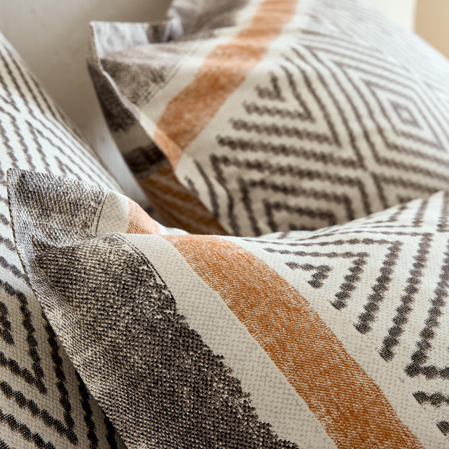 Taie d’oreiller coton 57 fils motif géométrique — vue 3