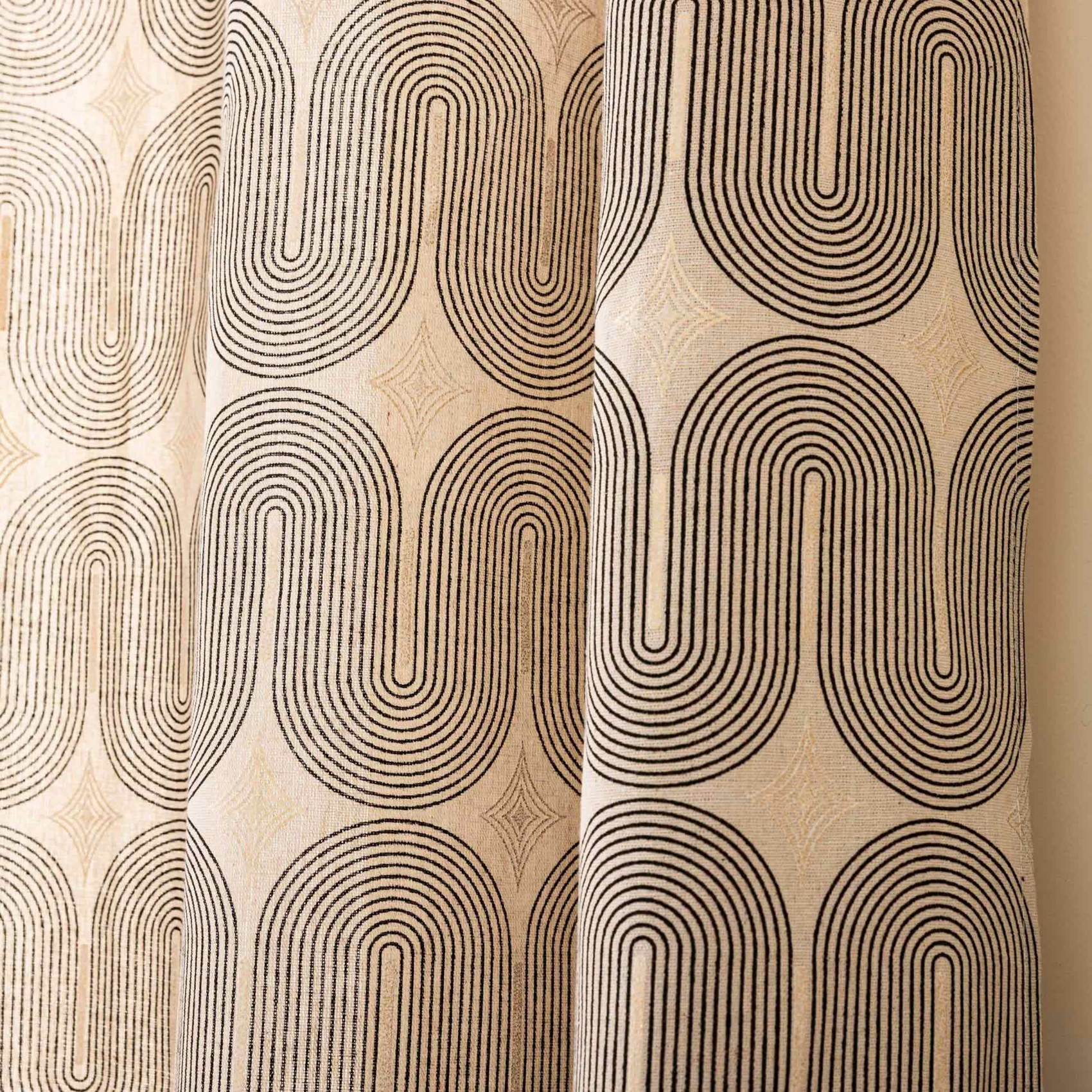 Rideau à œillets en polycoton avec motif métallisé — vue 6