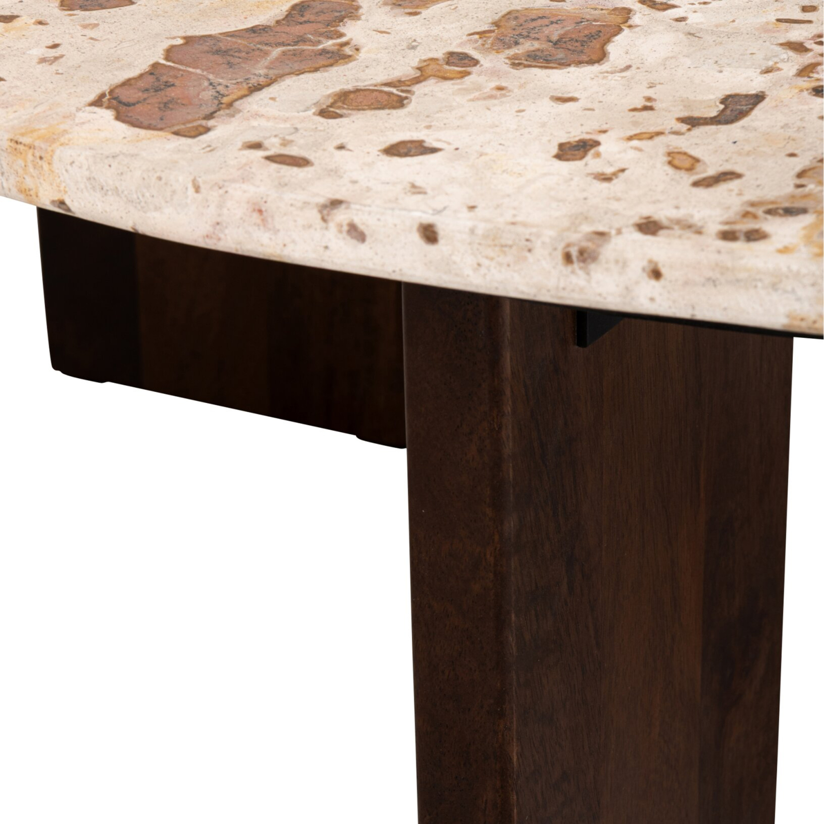 Table basse ronde en pierre effet marbre — vue 3