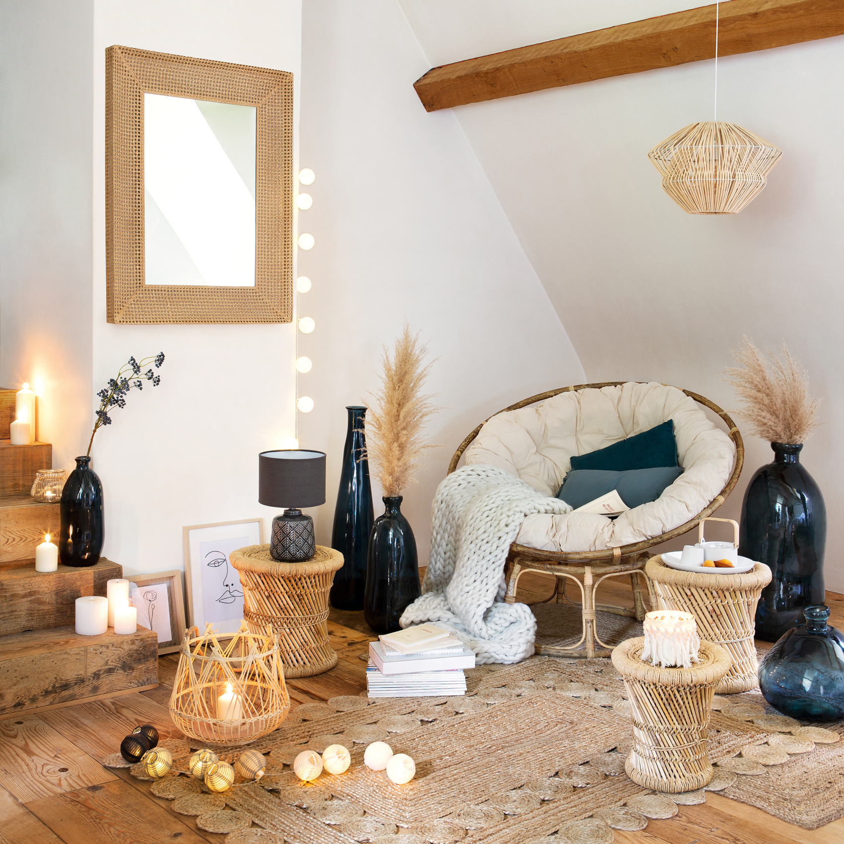 Fauteuil Papasan en rotin — vue 5