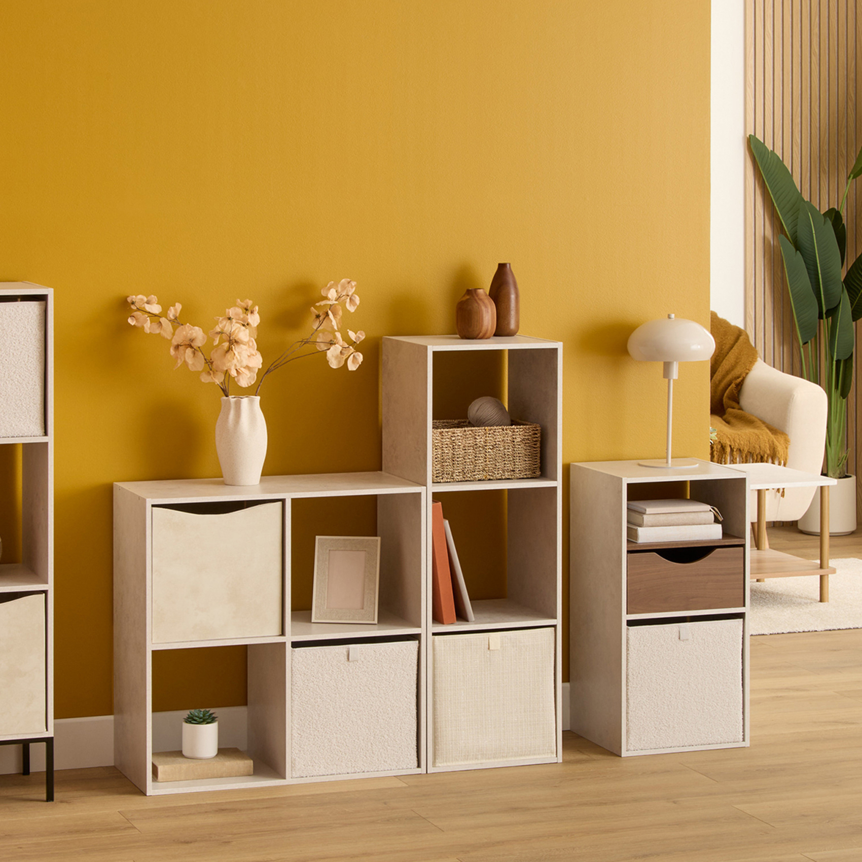Etagère 3 cases en panneau de particules effet bois — vue 6