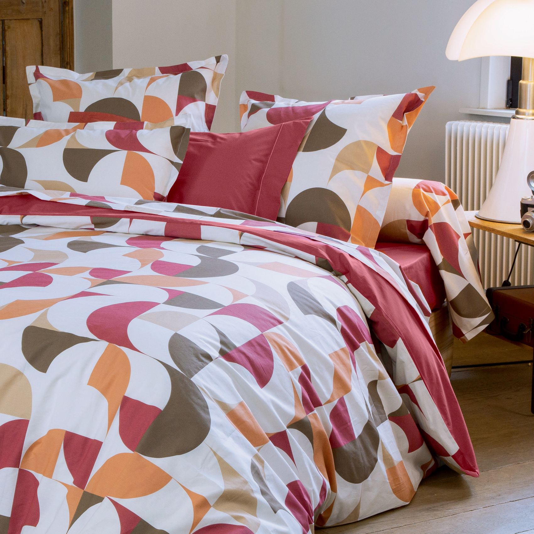 Drap plat percale de coton géométrique — vue 4