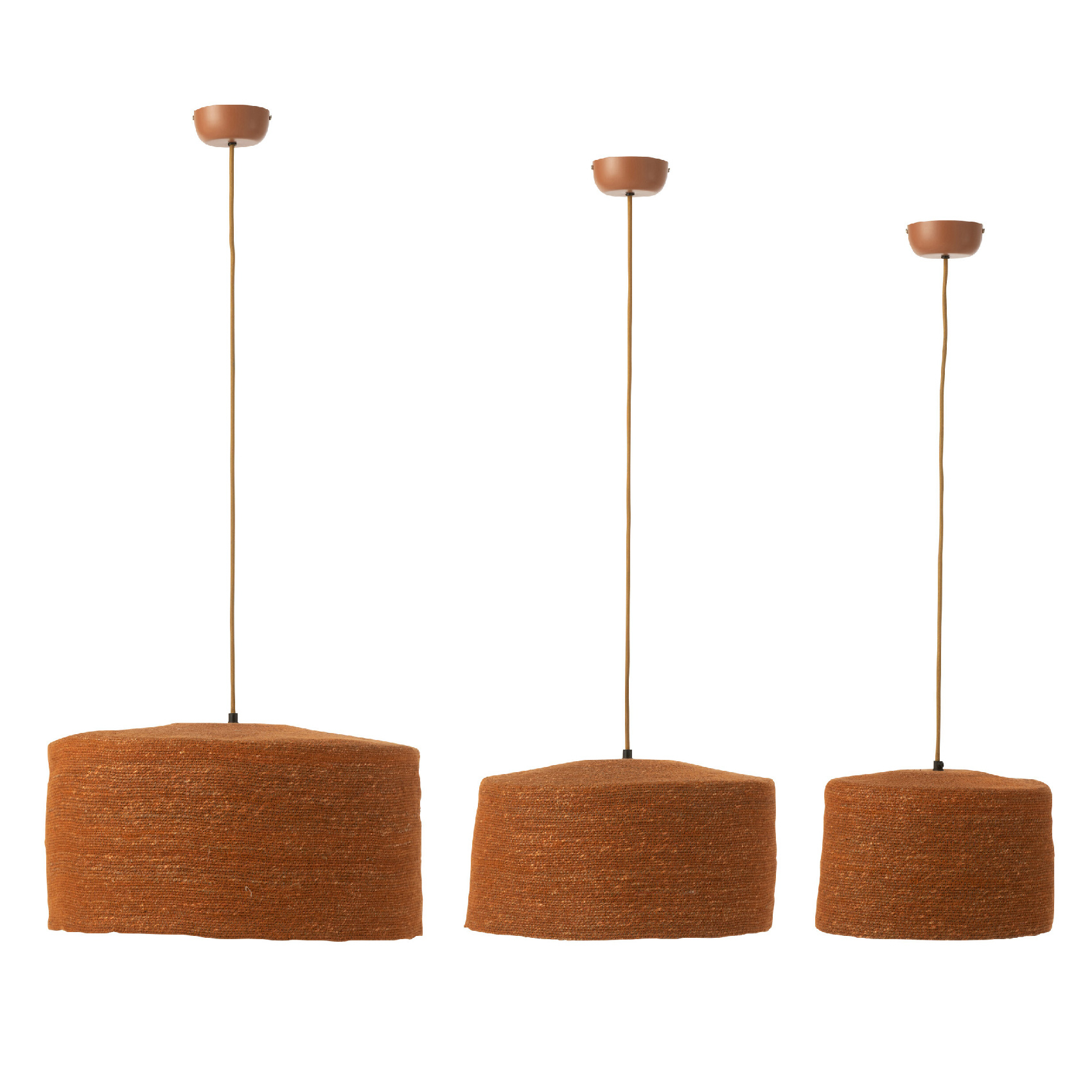 Lot de 3 suspensions en jonc