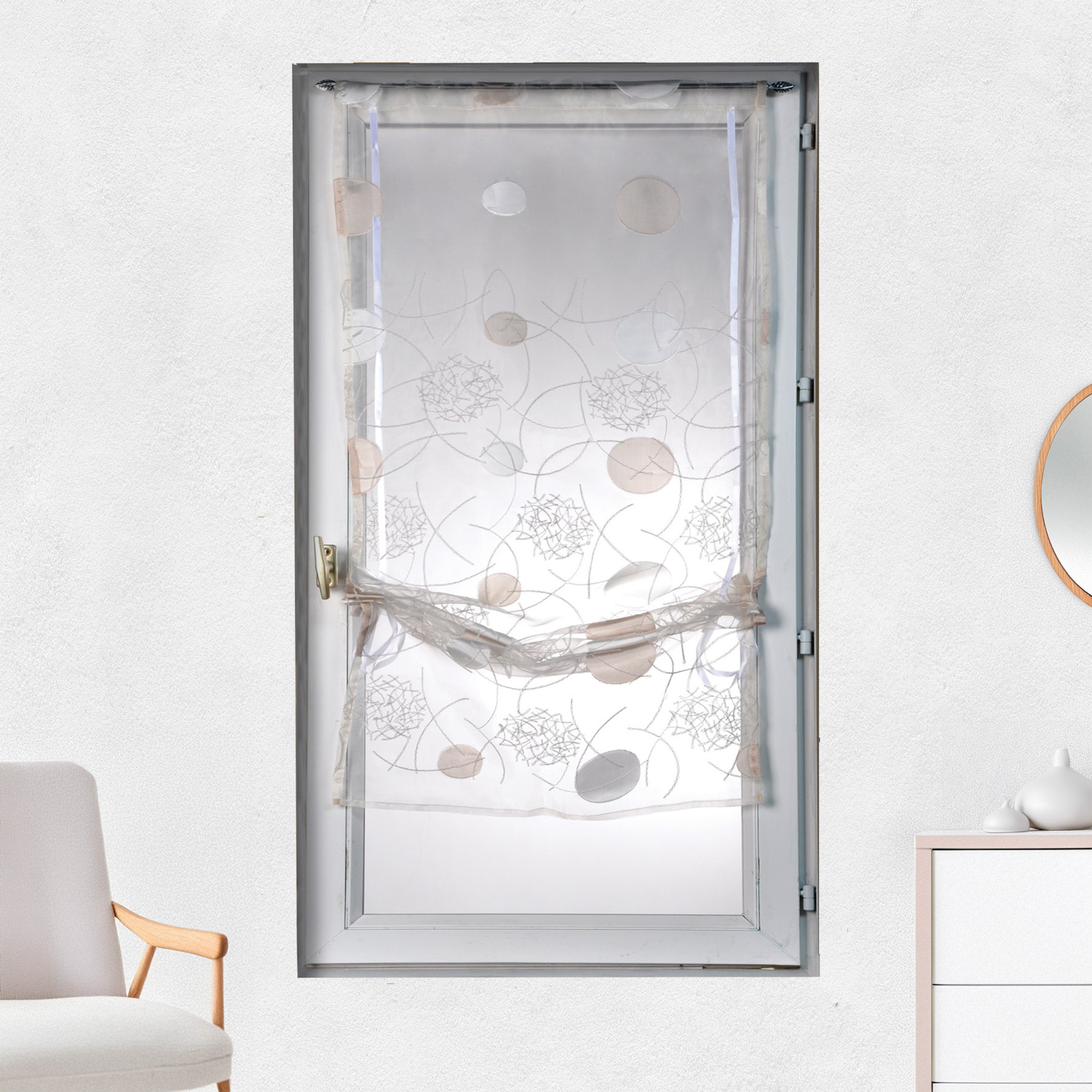 Petit voilage en organza jacquard à remonter — vue 4