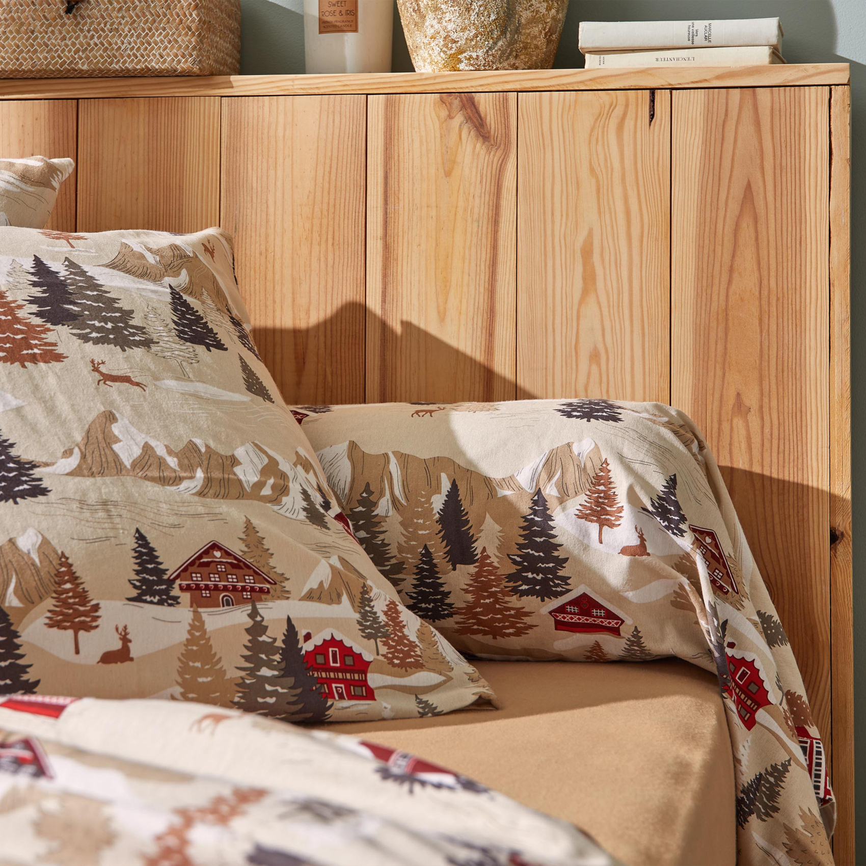 Parure de lit 2 pièces flanelle de coton à montagne housse + taie — vue 3