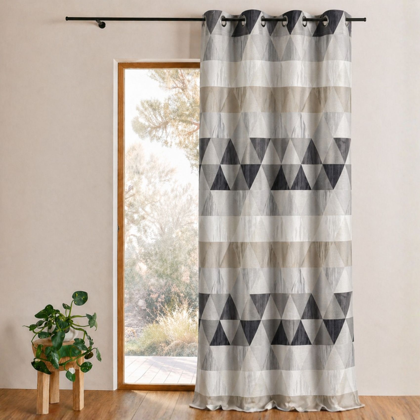 Rideau ameublement Jacquard 'triangles'