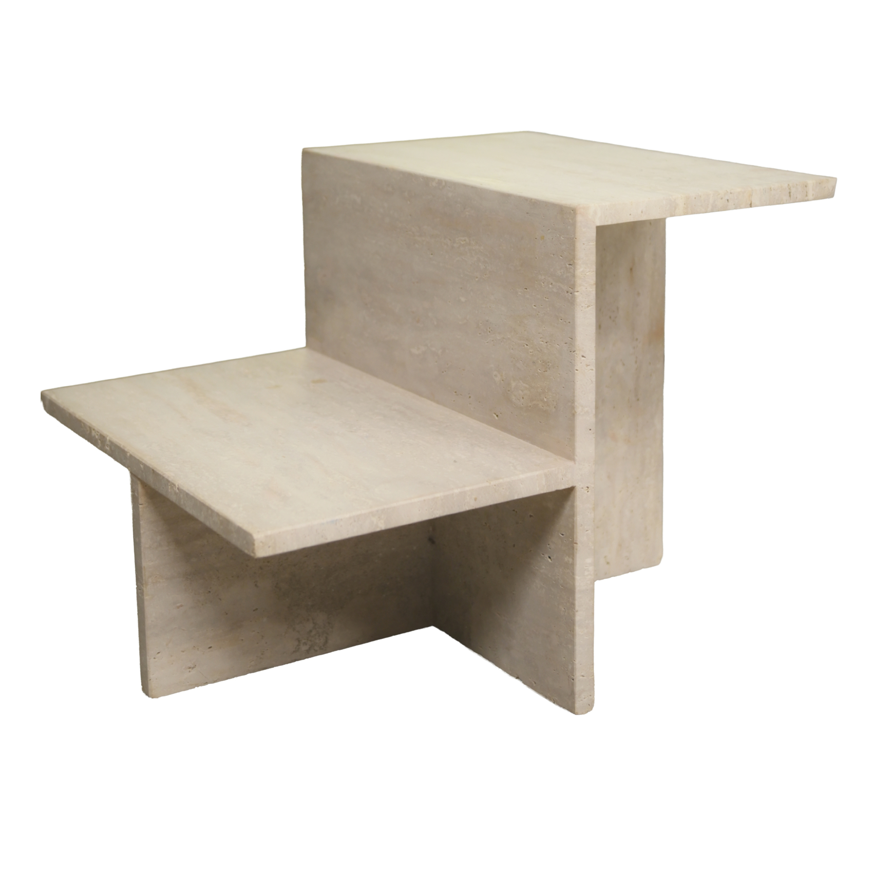 Table d'appoint en travertin — vue 3