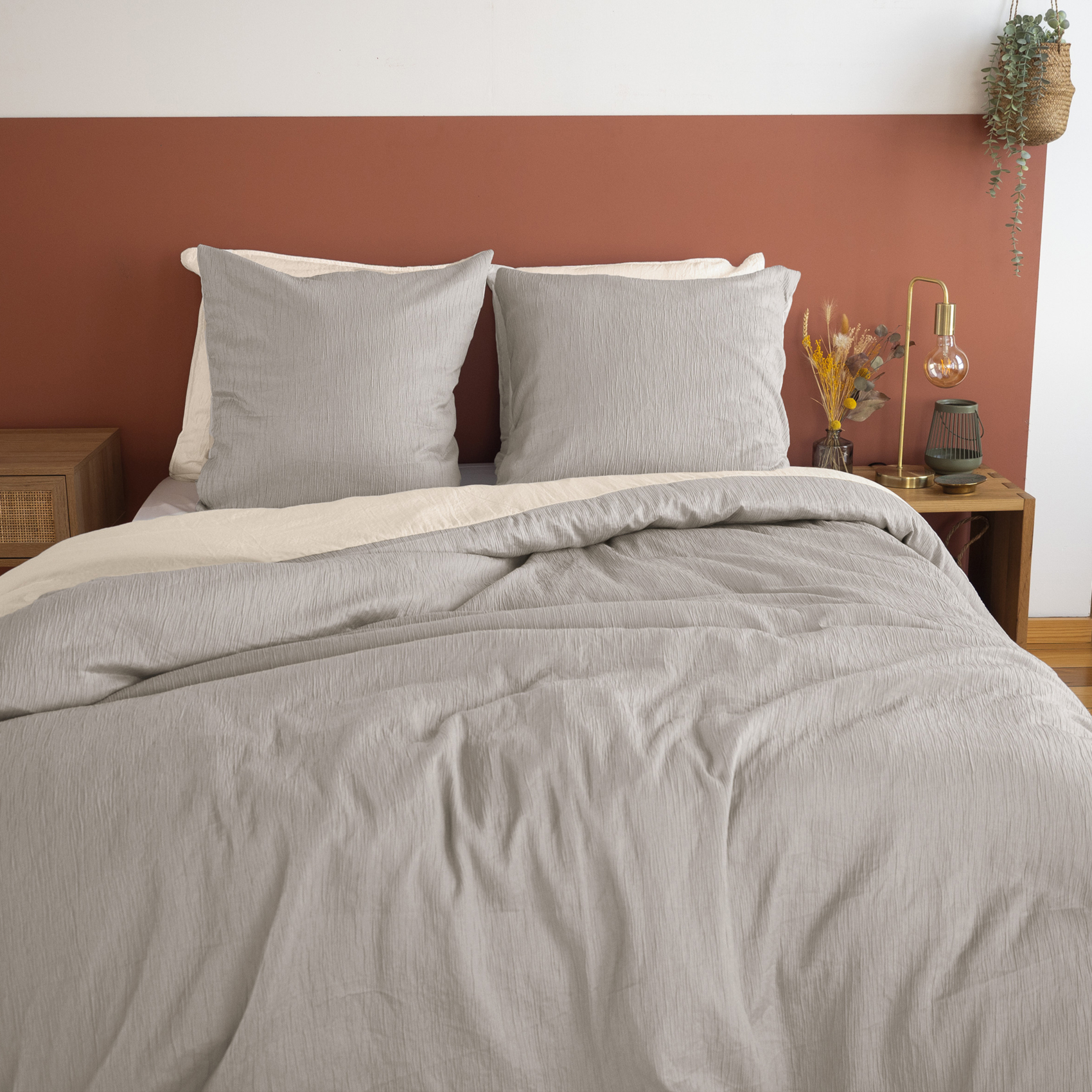 Parure de lit réversible effet gaze de coton — vue 4