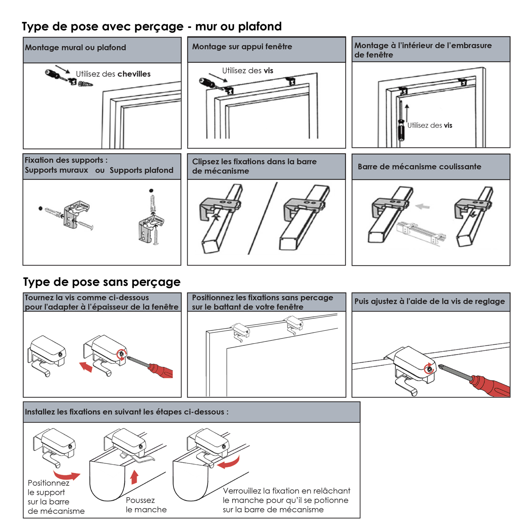 Store bateau polylin tamisant avec mécanisme à chaînette — vue 4