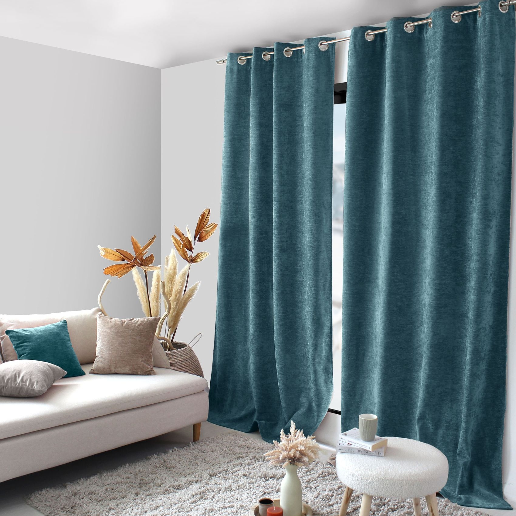 Rideau thermique en velours doublé polaire — vue 5