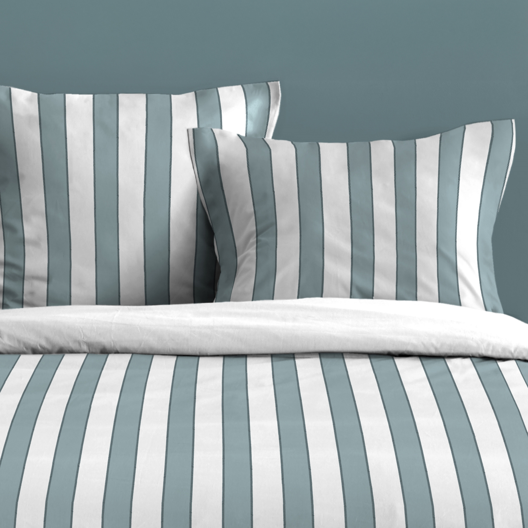 Parure de lit 3 pièces en coton imprimé rayures housse + taies — vue 6