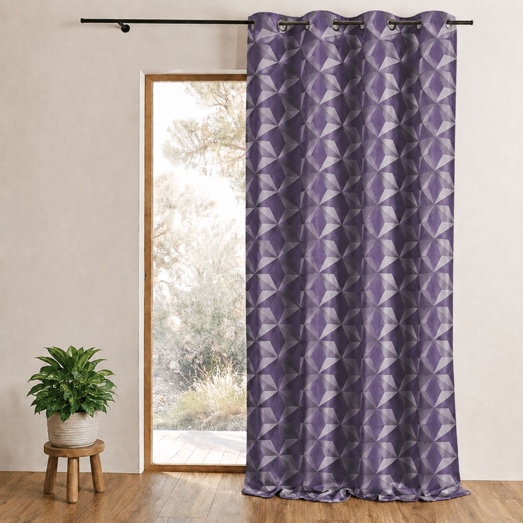 Rideau en jacquard imprimés géométriques — vue 5