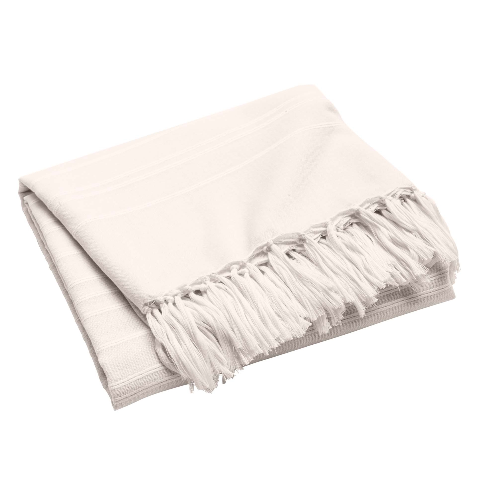 Plaid coton à franges grand format