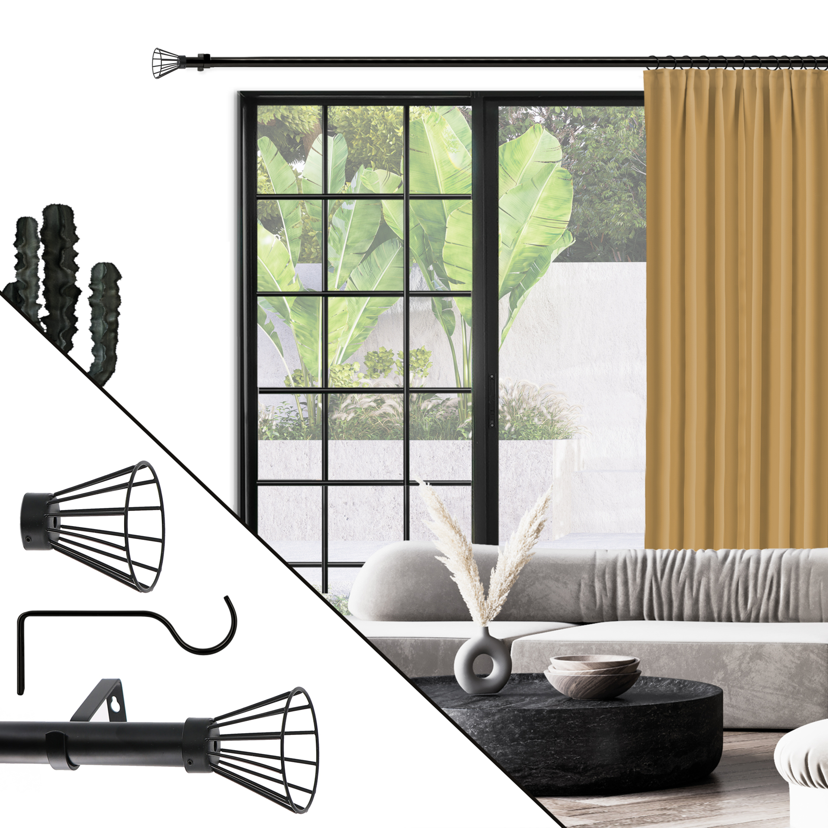 Kit tringle à rideaux extensible cône — vue 3