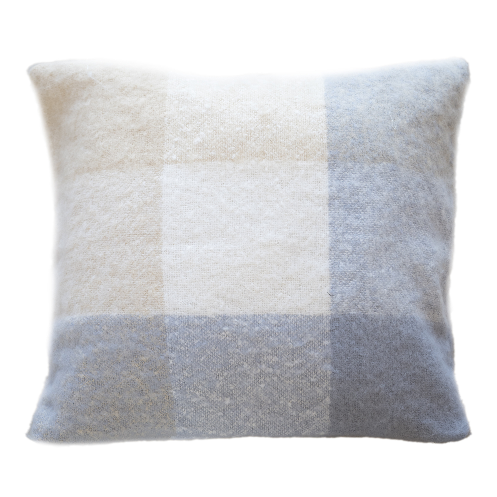 Housse de coussin à carreaux aspect mohair