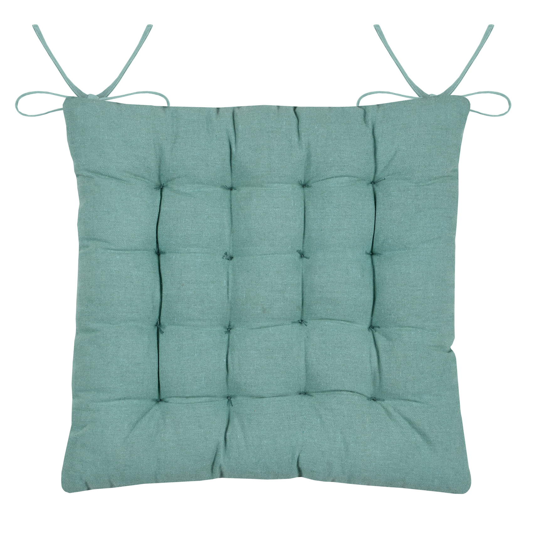 Galette de chaise polycoton matelassée marin — vue 4