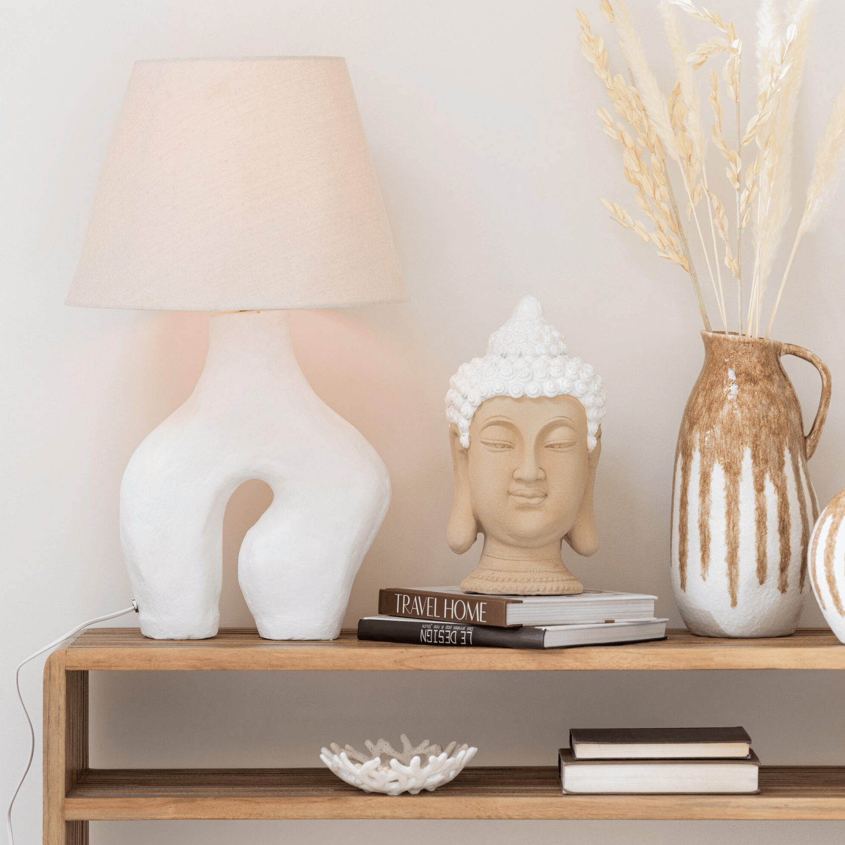 Lampe à poser avec abat jour en papier maché — vue 3