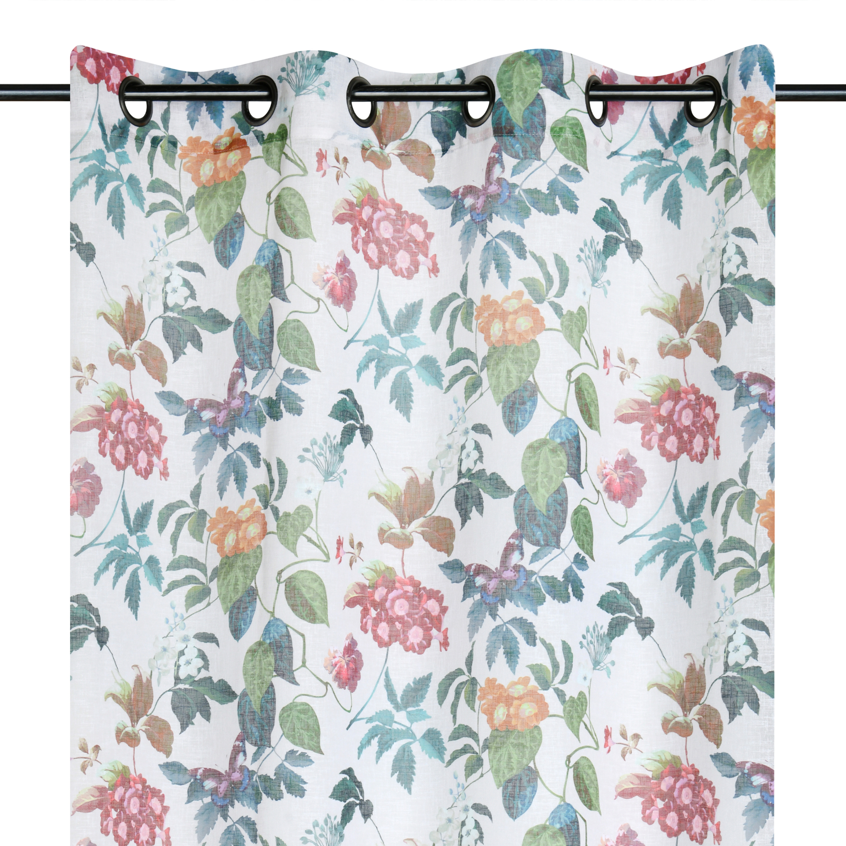 Voilage feuillage et oiseau