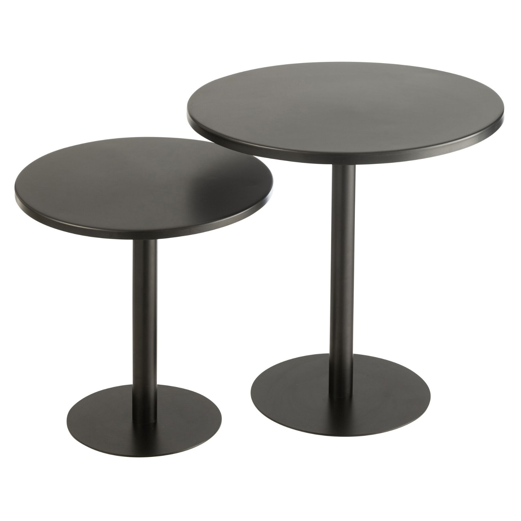 Lot de 2 tables basses gigognes en aluminium