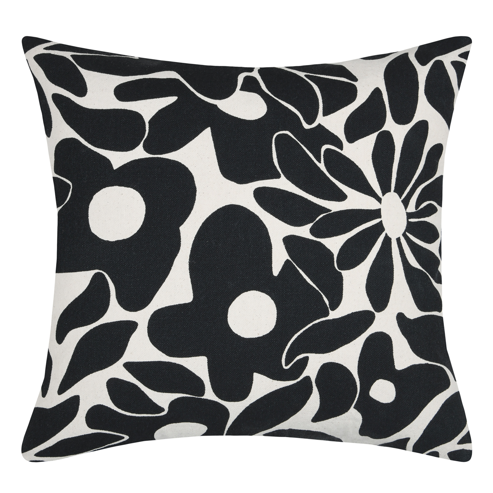 Housse de coussin imprimée graphique en coton
