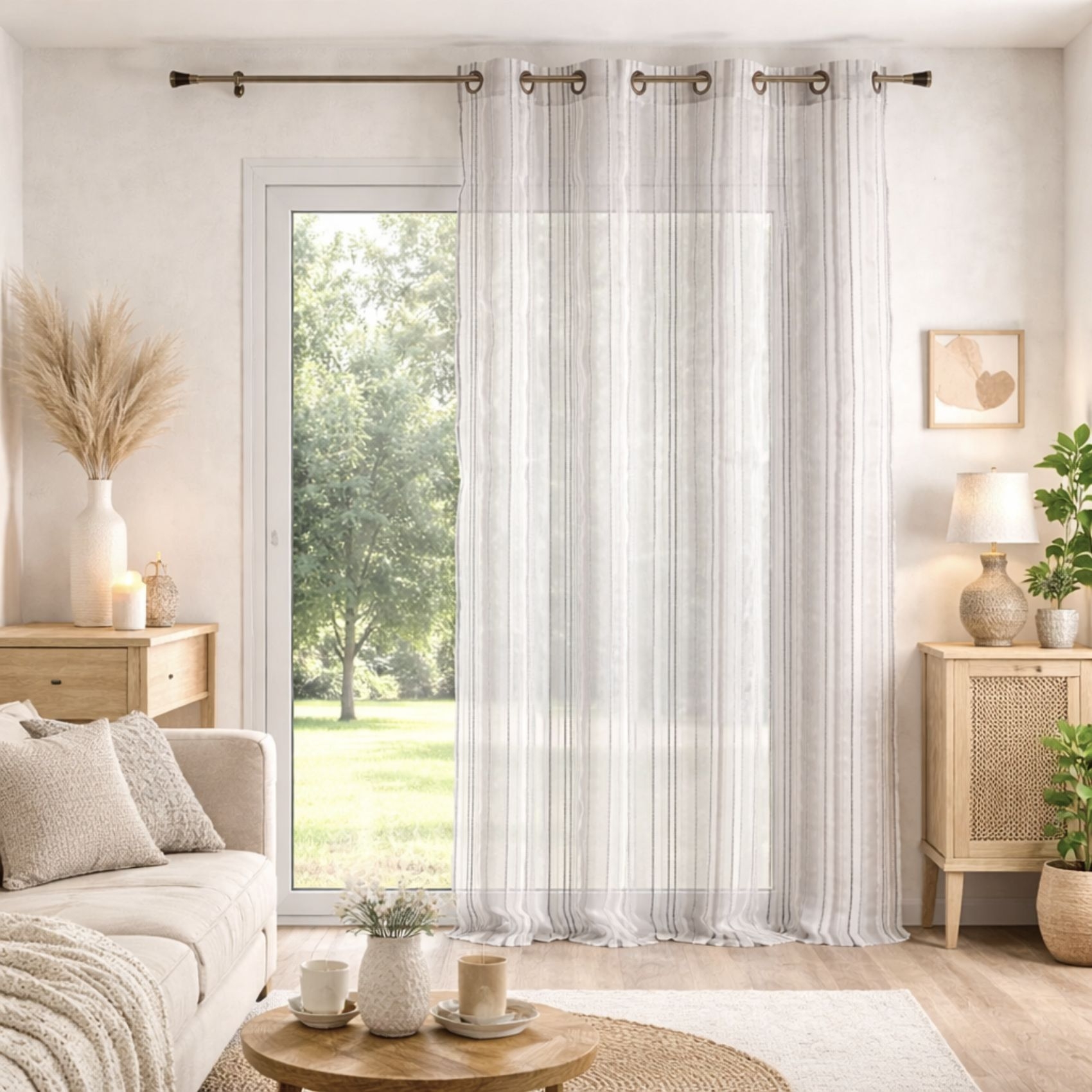 Voilage en organza à rayures