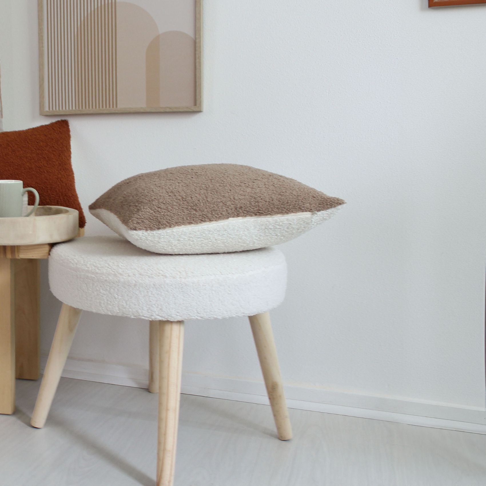 Coussin déhoussable tissu bouclé — vue 5