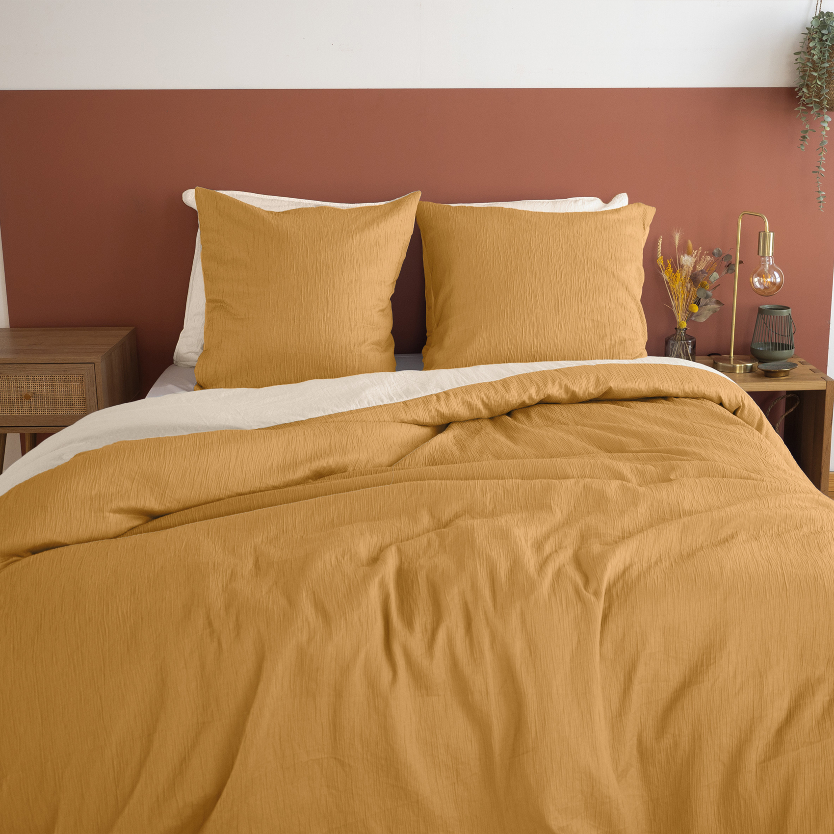 Parure de lit réversible effet gaze de coton — vue 3