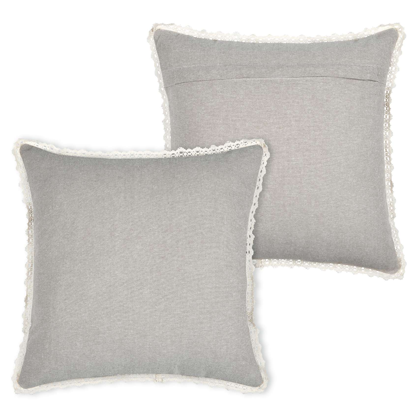 Coussin décoratif 100% coton finition dentelle — vue 4