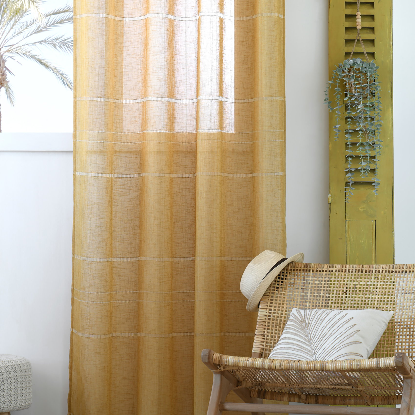 Voilage ajouré à oeillets effet matière — vue 4