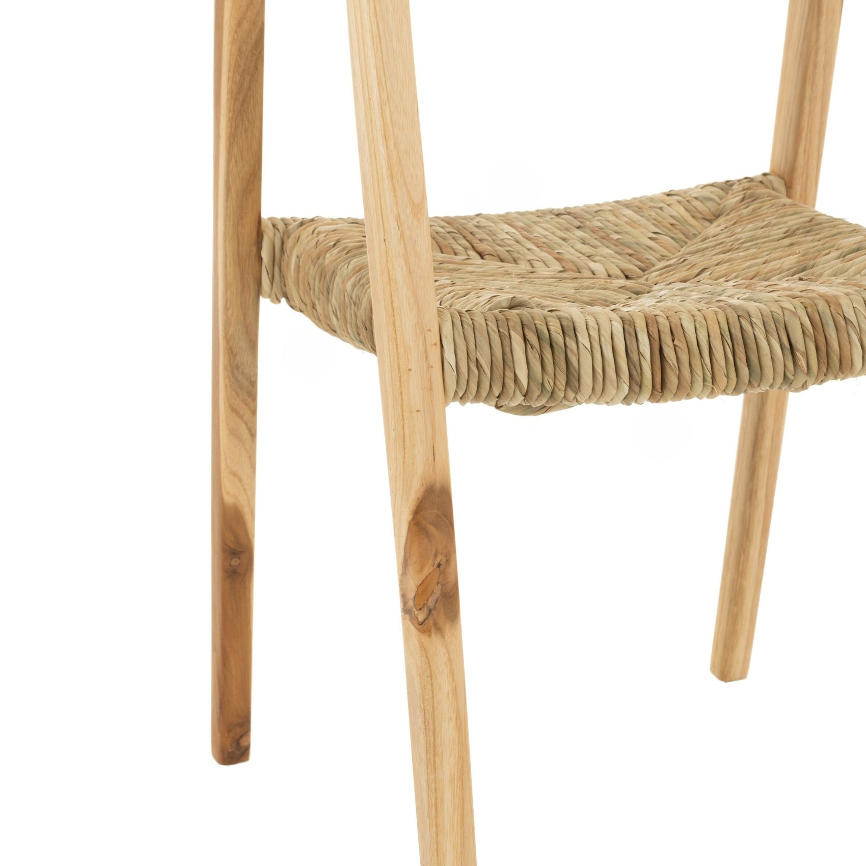 Chaise en bois de teck et paille — vue 5